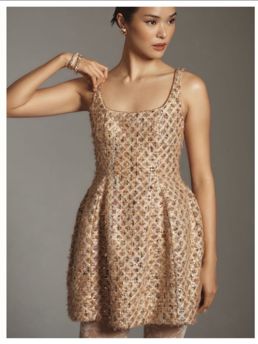 NWT Anthropologie Maeve Tweed Fit & Flare Mini Dress